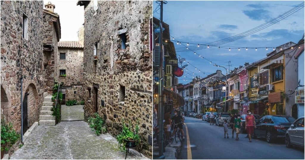 Colonial streets of Merida with colorful buildings and cobblestone roads