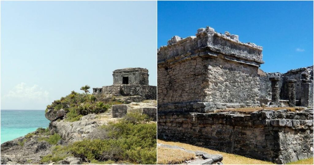 Tulum Mayan ruins overlooking the Caribbean Sea.