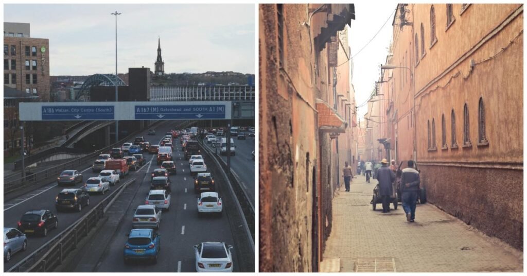 Marrakesh medina vs modern city
